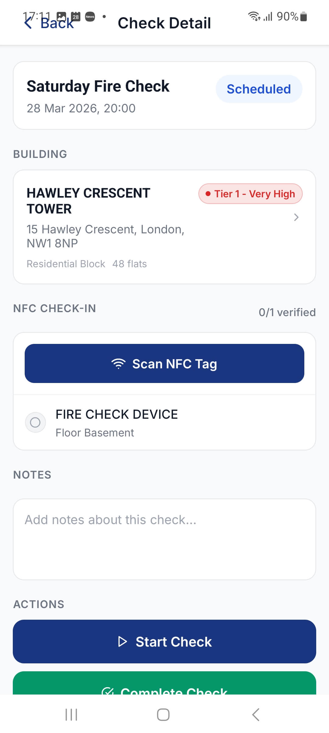 WiseBlock mobile app — field inspection